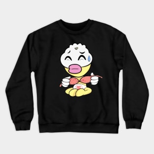 Cute Slluks character fatty boy getting nervous illustration Crewneck Sweatshirt